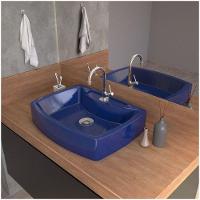 Cuba Pia De Apoio Para Banheiro Retangular Aria Rt50 Azul Escuro C08 - 5