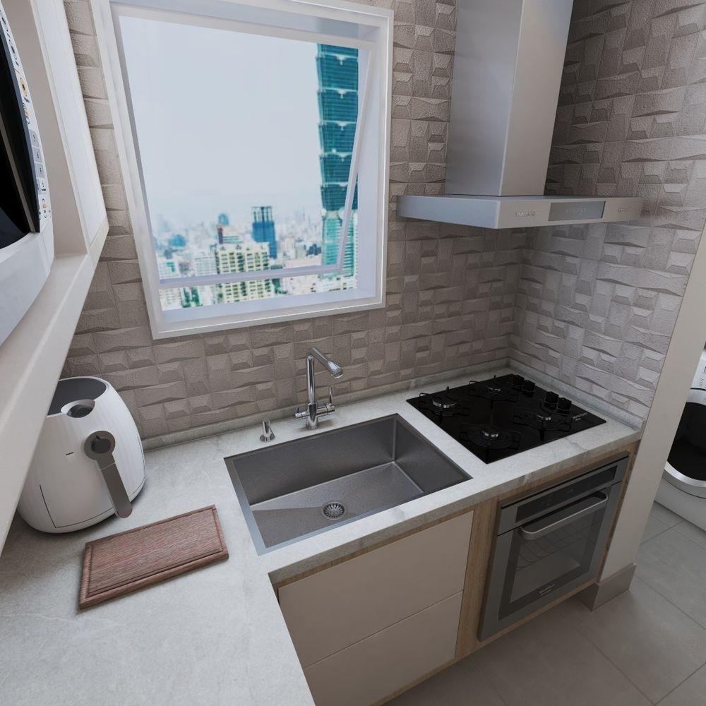 Combo Cuba 60X40 Escorredor Calha Canal Úmida 55Cm Cozinha - 4