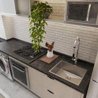 Cuba 50X40 Pia De Inox Quadrada Escovada P/ Balcão - 6