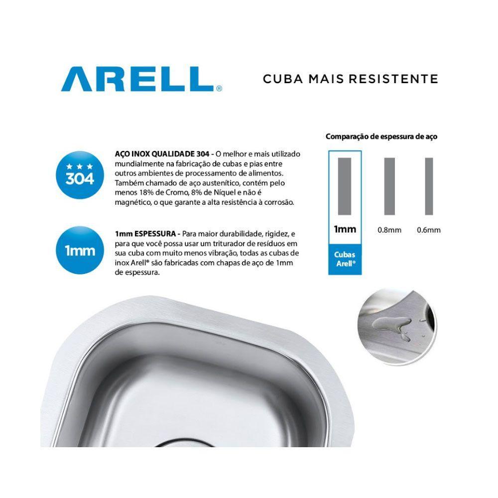 Cuba de Embutir Aço Inox 1mm Escovado C112 31,7x45,7x17,8 cm - 4