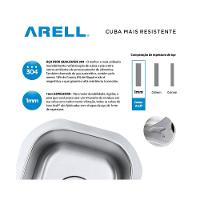 Cuba de Embutir Aço Inox 1mm Escovado C112 31,7x45,7x17,8 cm