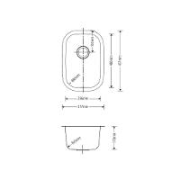 Cuba de Embutir Aço Inox 1mm Escovado C112 31,7x45,7x17,8 cm - 5