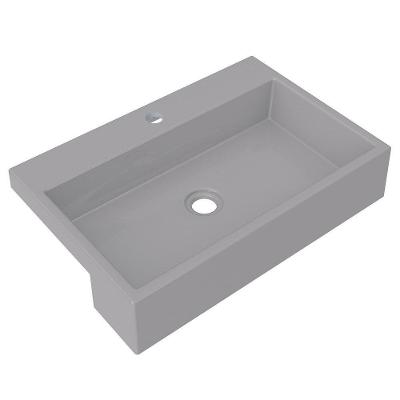 Cuba Pia Semi Encaixe Para Banheiro Retangular 54cm Xrt C08