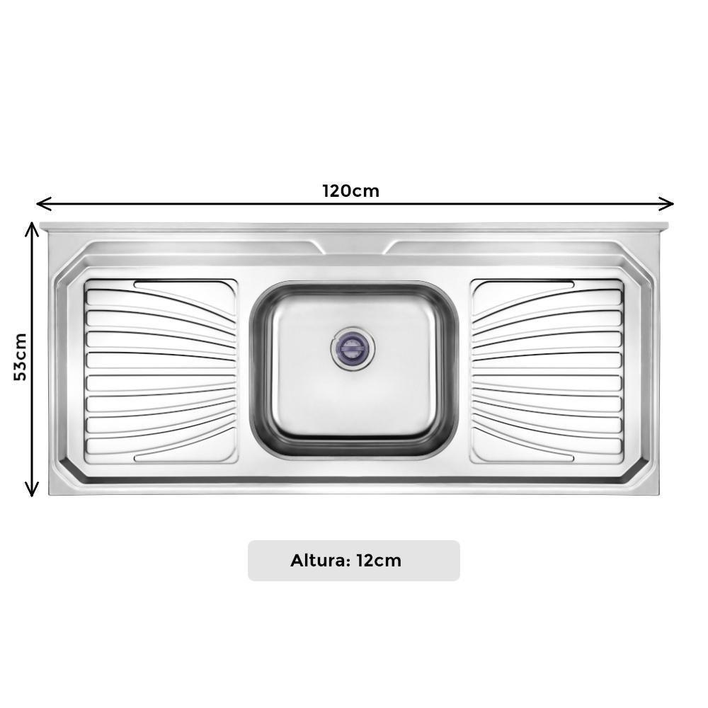 Bacia com Cuba para Cozinha Pianox Luxo Inox - 3
