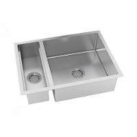 Cuba Dupla De Embutir Quadratino Reversível Com Canal 450 Aço Inox Escovado - Debacco - 1