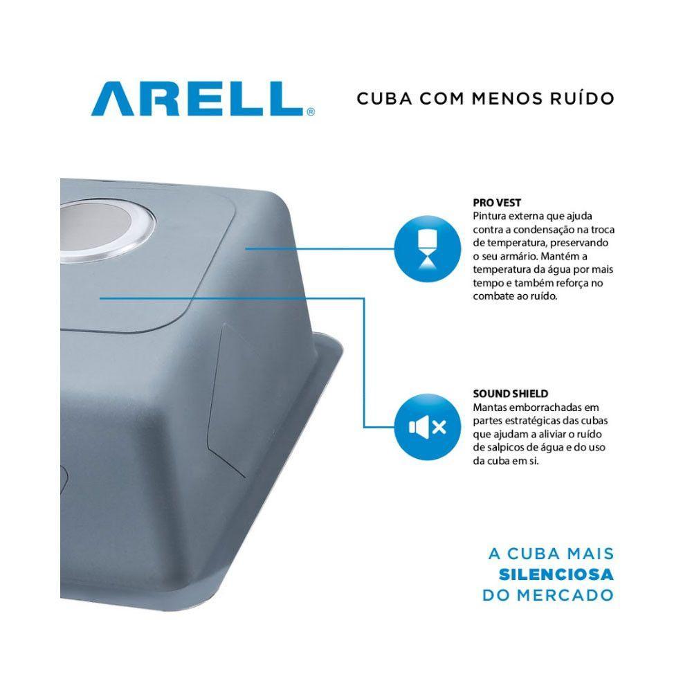 Cuba Dupla F201 Inox Escovado Aço Escovado - 3