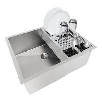 Conjunto Cuba 50X40 Inox Calha Escorredor 55Cm Banheiro - 1