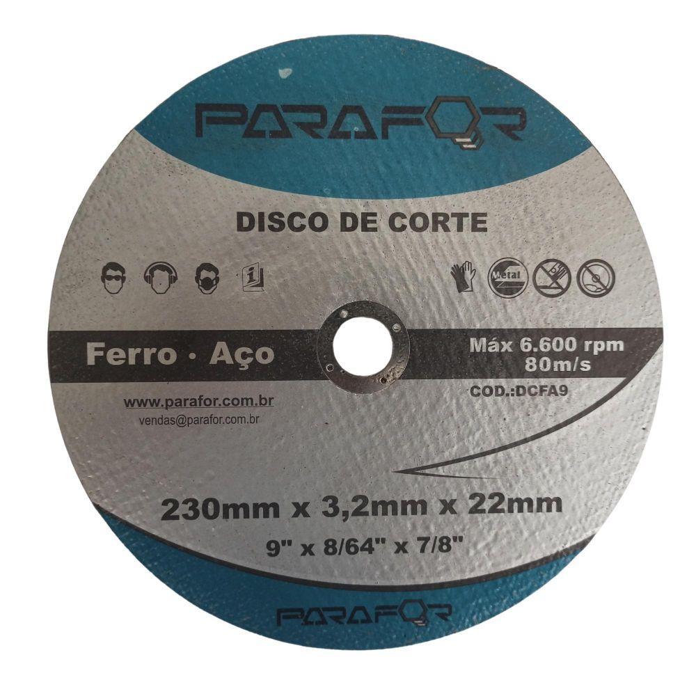 5 Discos de Corte Ferro e Aço - 9 X 7/8 (230 X 3.2 X 22mm) - 1