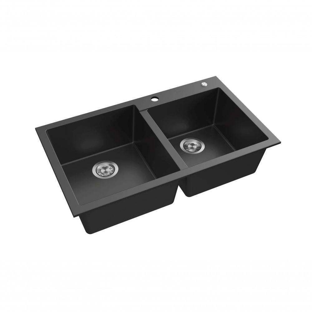 Cuba Dupla De Embutir Com Válvula Millare Quartzo Preta - Debacco - 1