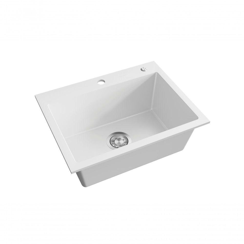 Cuba De Embutir Com Válvula Millare Quartzo Branca - Debacco - 1