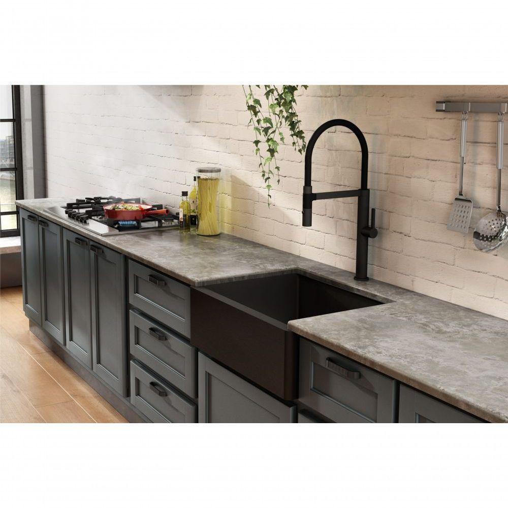 Cuba Semi Encaixe Com Válvula Primaccore Farm Sink Pvd Nano Black - Debacco - 2