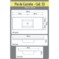 Tampo Para Pia De Cozinha Rorato-  1,20x0,50 Granitada. - 4