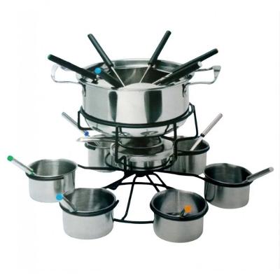 Conjunto Rechaud Fondue Completo 16Cm Mimo 22 Peças Inox