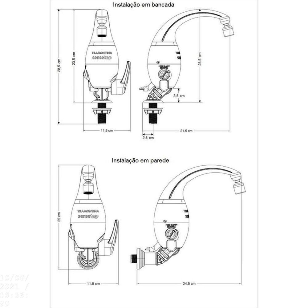 Torneira Eletrônica Tramontina Com Bica Articulada 6500 W 220 V Tramontina - 7