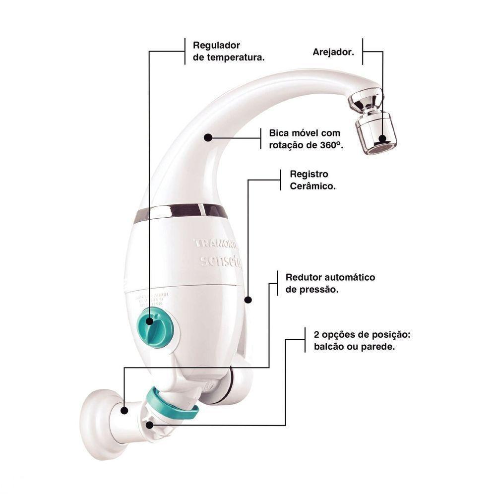 Torneira Eletrônica Tramontina Com Bica Articulada 6500 W 220 V Tramontina - 10