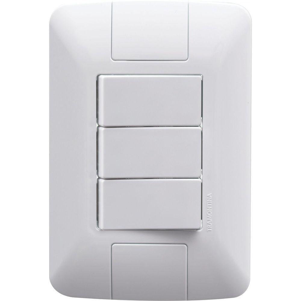 Conjunto 4x2 Com 3 Interruptores Paralelos 6 A 250 V Tramontina Aria Branco Tramontina - 1