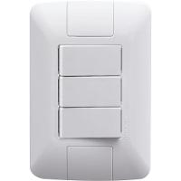 Conjunto 4x2 Com 3 Interruptores Paralelos 6 A 250 V Tramontina Aria Branco Tramontina - 1