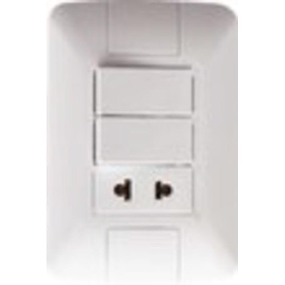 Conjunto 4x2 Con 2 Interruptores Sencillos 10 A 250 V Y 1 Tomacorriente 2p 15 A - 16 A 250 V - 1
