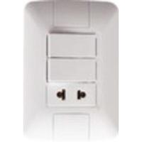 Conjunto 4x2 Con 2 Interruptores Sencillos 10 A 250 V Y 1 Tomacorriente 2p 15 A - 16 A 250 V - 1