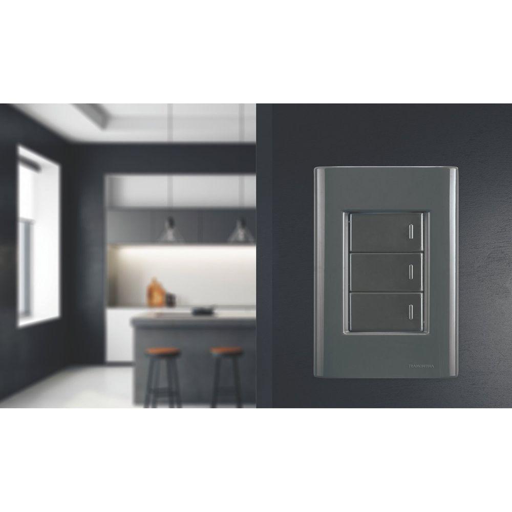 Placa 3 Postos 4x2 Tramontina Giz Grafite Tramontina - 3