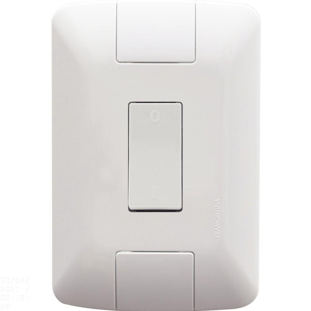 Conjunto 4x2 Com 1 Interruptor Bipolar Simples Tramontina Aria 10 A 250 V Branco Tramontina - 1