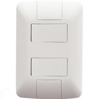 Conjunto 4x2 Com 2 Interruptores Simples Tramontina Aria 6 A 250 V Branco Tramontina - 1