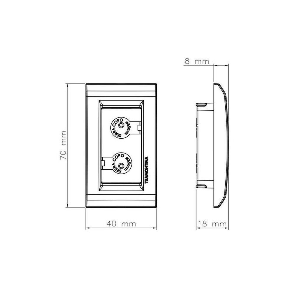 Placa Para Móvel 1 Posto Tramontina Liz Grafite Tramontina - 3