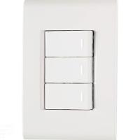 Conjunto 4x2 Com 3 Interruptores Simples Tramontina Liz 10 A 250 V Branco Tramontina - 1