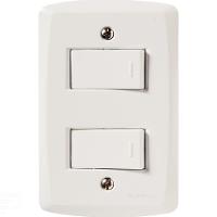 Conjunto 4x2 Com 2 Interruptores Simples 10 A 250 V Tramontina Lux2 Branco Tramontina - 1