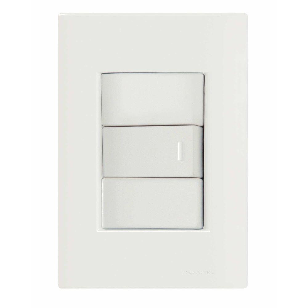Conjunto 4x2 Com 1 Interruptor Simples 10 A 250 V Tramontina Giz Branco Tramontina - 1