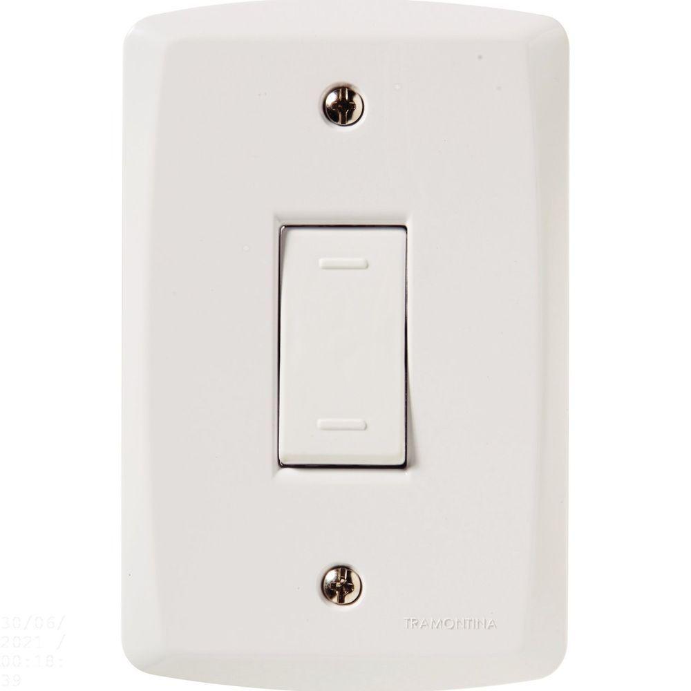 Conjunto 4x2 Com 1 Interruptor Paralelo 10 A 250 V Tramontina Lux2 Branco Tramontina - 1