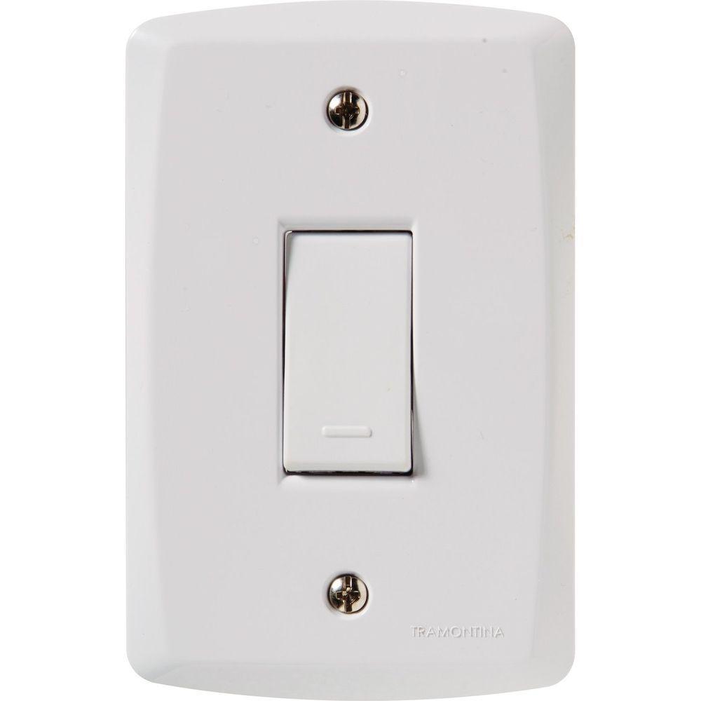 Conjunto 4x2 Com 1 Interruptor Simples 10 A 250 V Tramontina Lux2 Branco Tramontina - 1