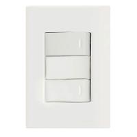 Conjunto 4x2 Com 2 Interruptores Simples 10 A 250 V Tramontina Giz Branco Tramontina - 1