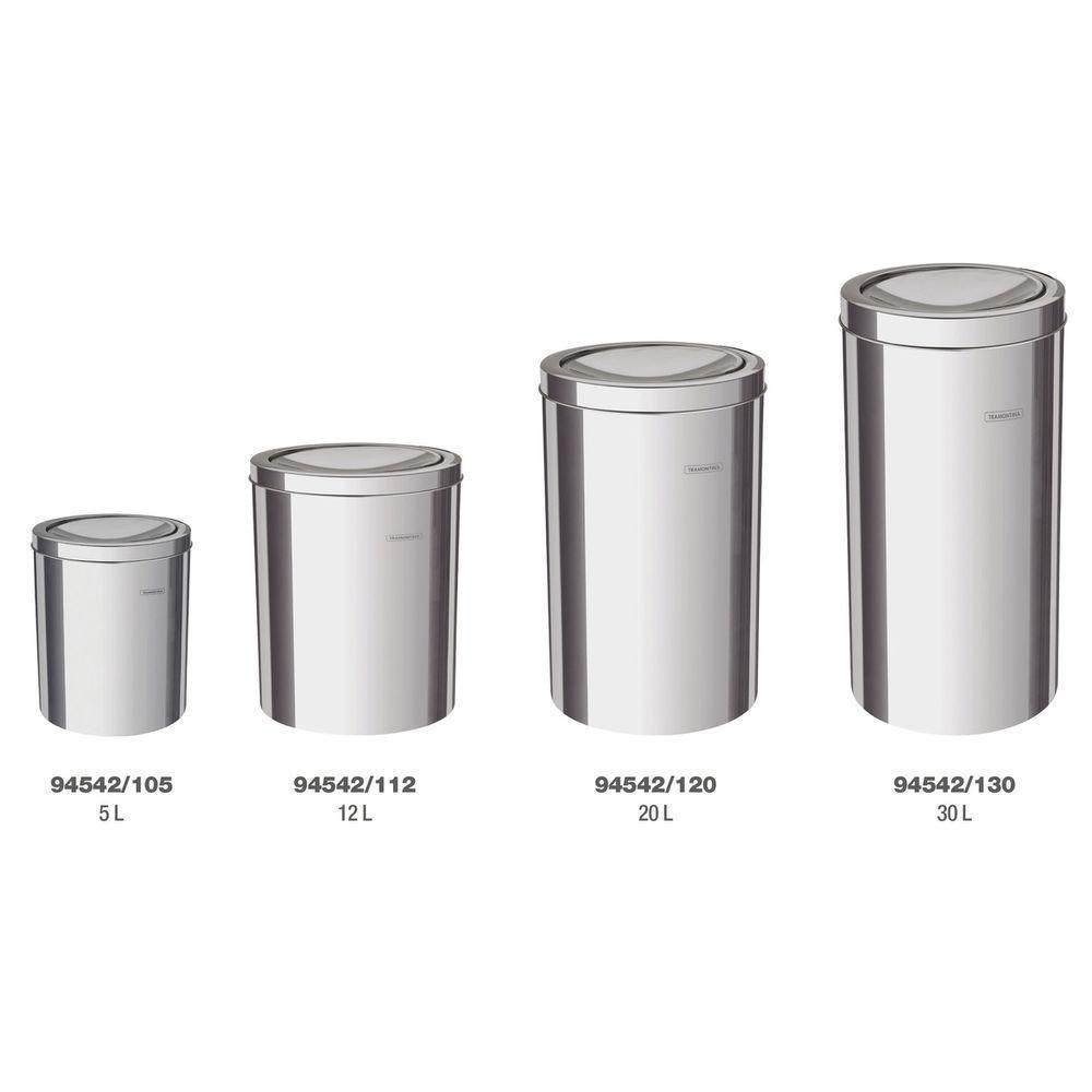 Lixeira Inox Tramontina Swing com Acabamento Polido 5L - 2