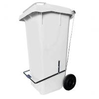 Lixeira 120L Retangular C/ E Rodas Branco Lar Plasticos 45 - 2