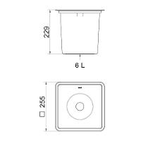 Lixeira De Embutir Em Aço Inox Escovado C/Balde Plástico 6L - 2