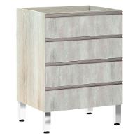 Balcão Sem Tampo 60cm Luci Legno Crem e Concreto - 1