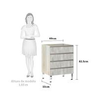 Balcão Sem Tampo 60cm Luci Legno Crem e Concreto - 2