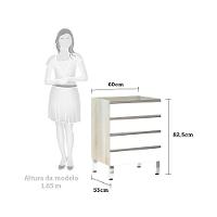 Balcão Sem Tampo 60cm Luci Legno Crem e Branco - 2