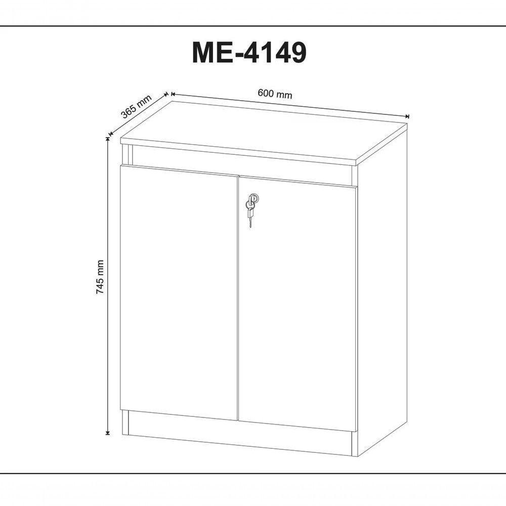 Balcão Para Escritorio 02 Portas Me4149 Branco Branco - 4