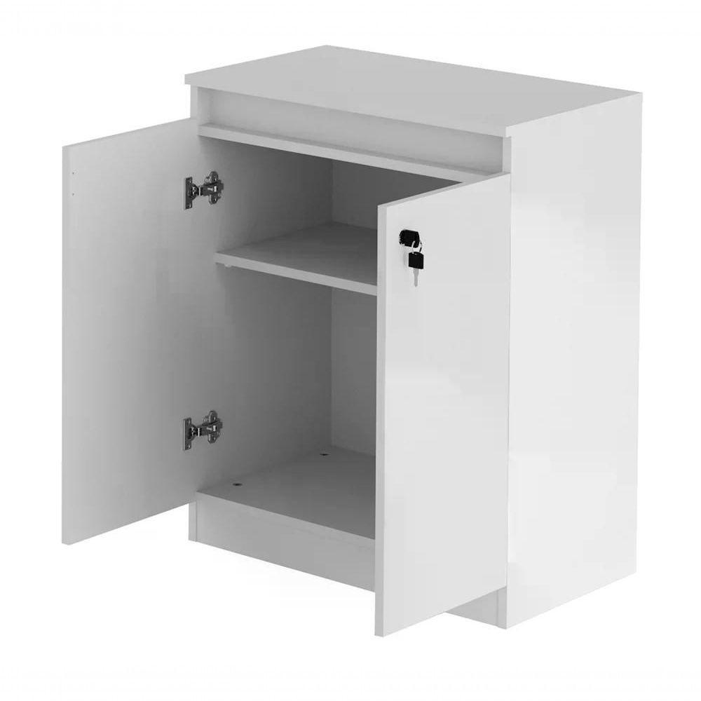 Balcão Para Escritorio 02 Portas Me4149 Branco Branco - 5
