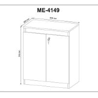 Balcão Para Escritorio 02 Portas Me4149 Branco Branco