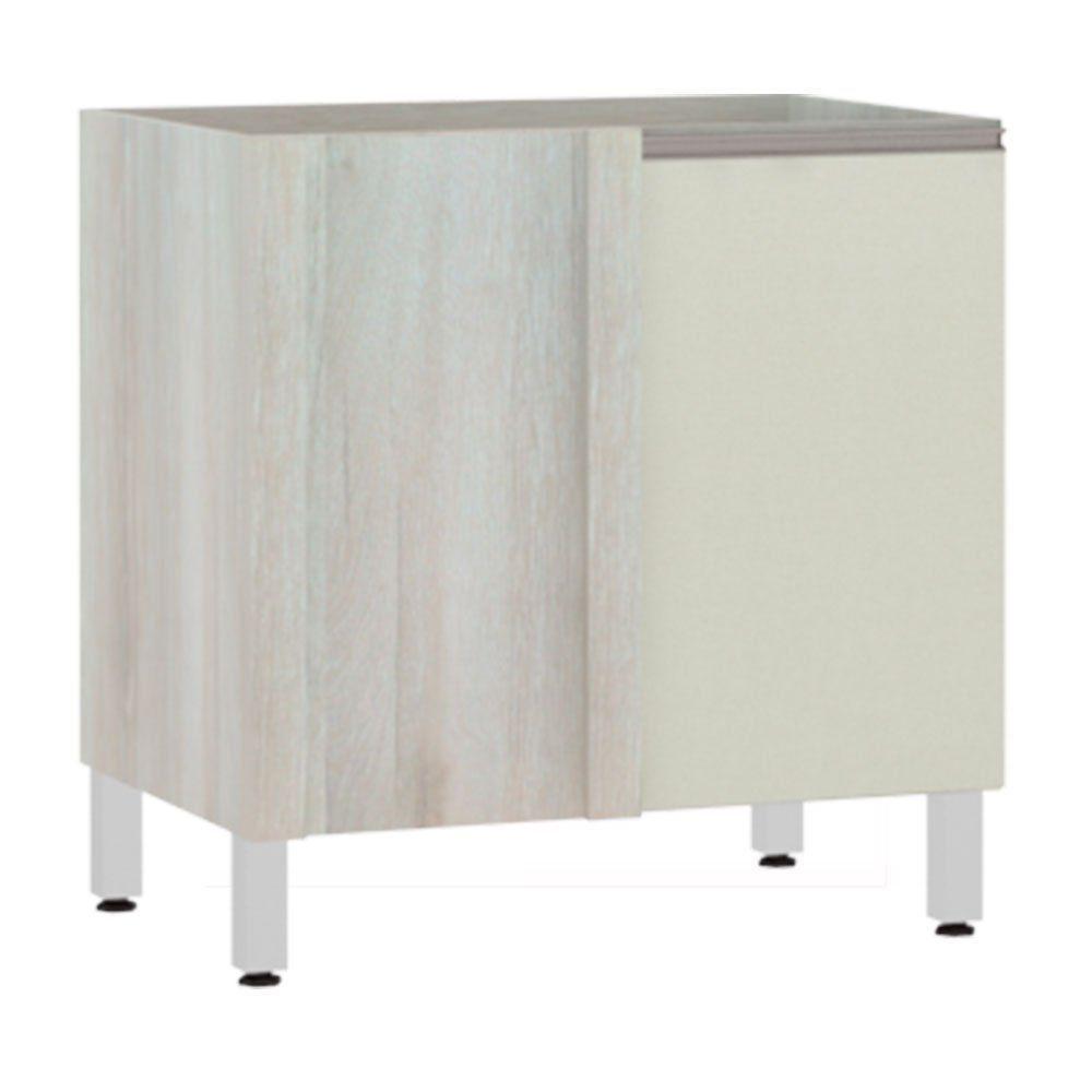 Balcão Sem Tampo Canto Reto Luciane 80cm Luci Legno Crem e Kashmir - 1