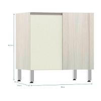 Balcão Sem Tampo Canto Reto Luciane 80cm Luci Legno Crem e Kashmir - 3