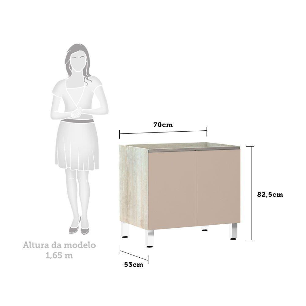 Balcão Sem Tampo 70cm Luci Legno Crem e Connect - 2