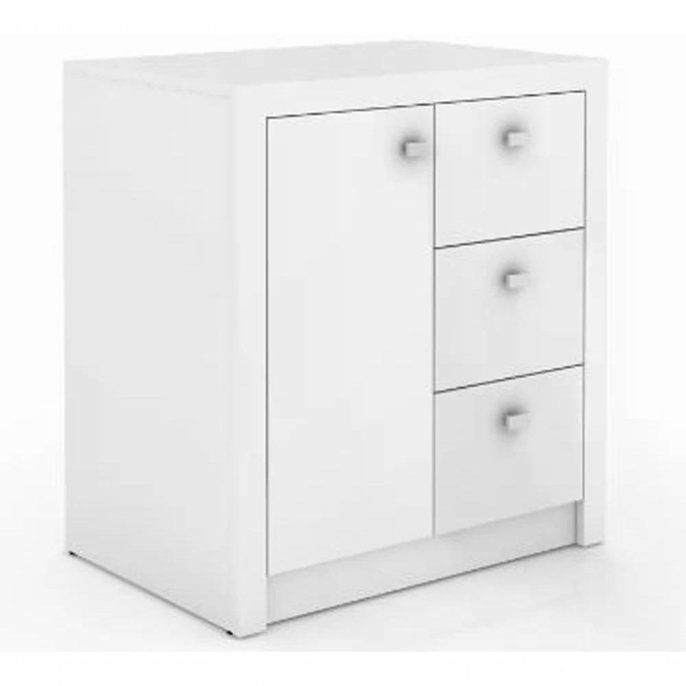 Balcão Para Escritório 1 Porta 3 Gavetas Me4111 Branco - 1