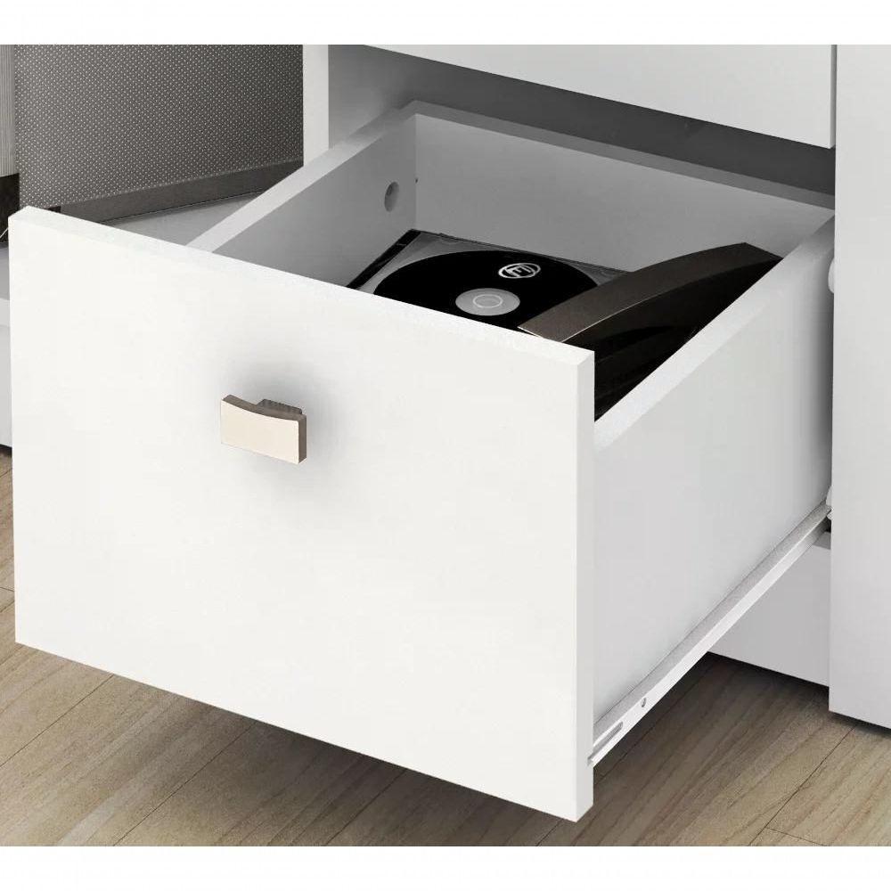 Balcão Para Escritório 1 Porta 3 Gavetas Me4111 Branco - 4