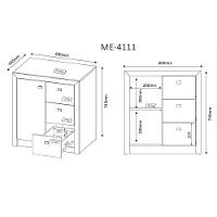 Balcão Para Escritório 1 Porta 3 Gavetas Me4111 Branco - 9