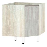 Balcão Sem Tampo Canto Diagonal Luciane Luci Legno Crem e Concreto - 1