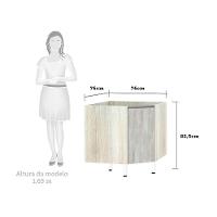 Balcão Sem Tampo Canto Diagonal Luciane Luci Legno Crem e Concreto - 2